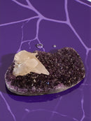 Amethyst Rough with Calcite Crystal Inclusions Geode Cluster 💠 8380