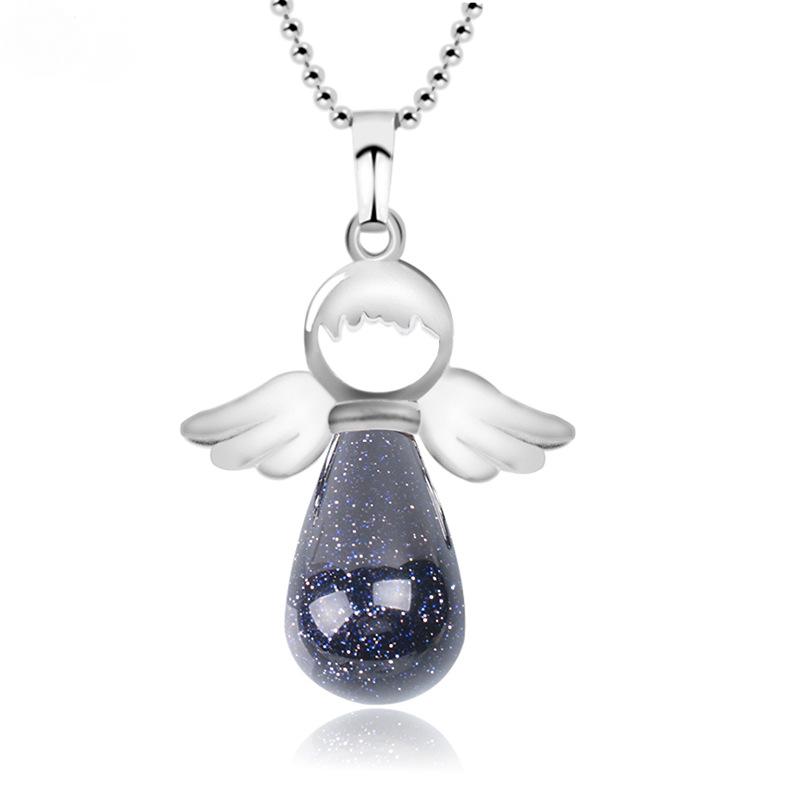 Angel Teardrop Stone Necklace FB1389 🪽
