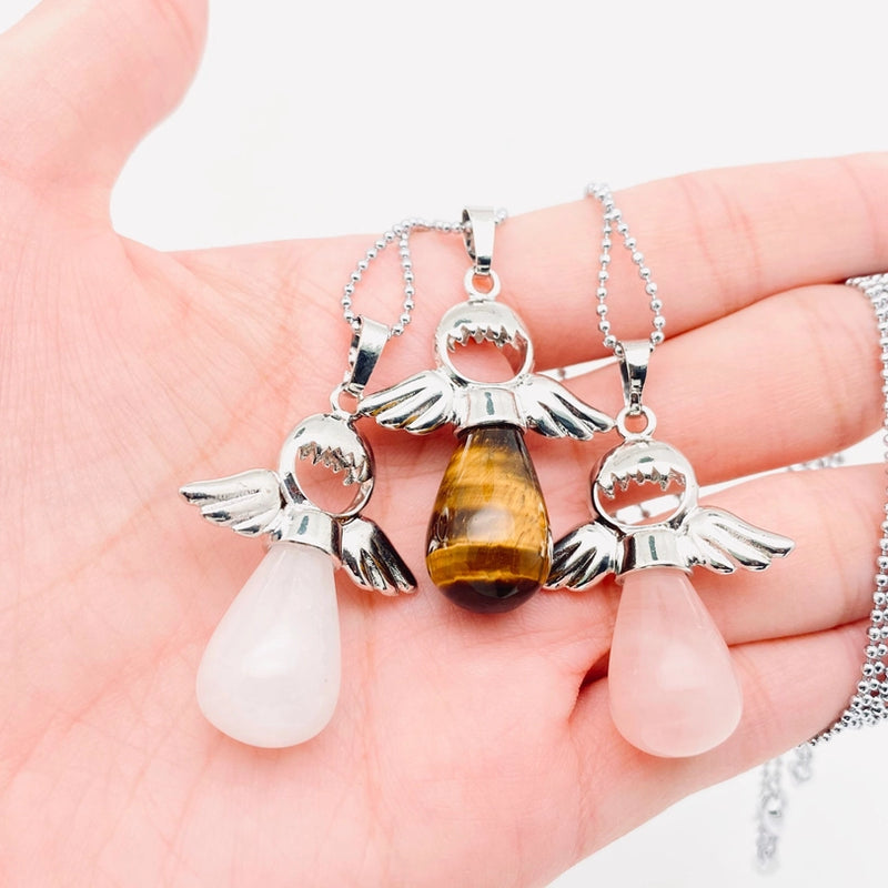 Angel Teardrop Stone Necklace FB1389 🪽