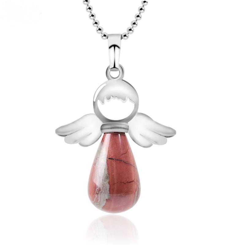 Angel Teardrop Stone Necklace FB1389 🪽