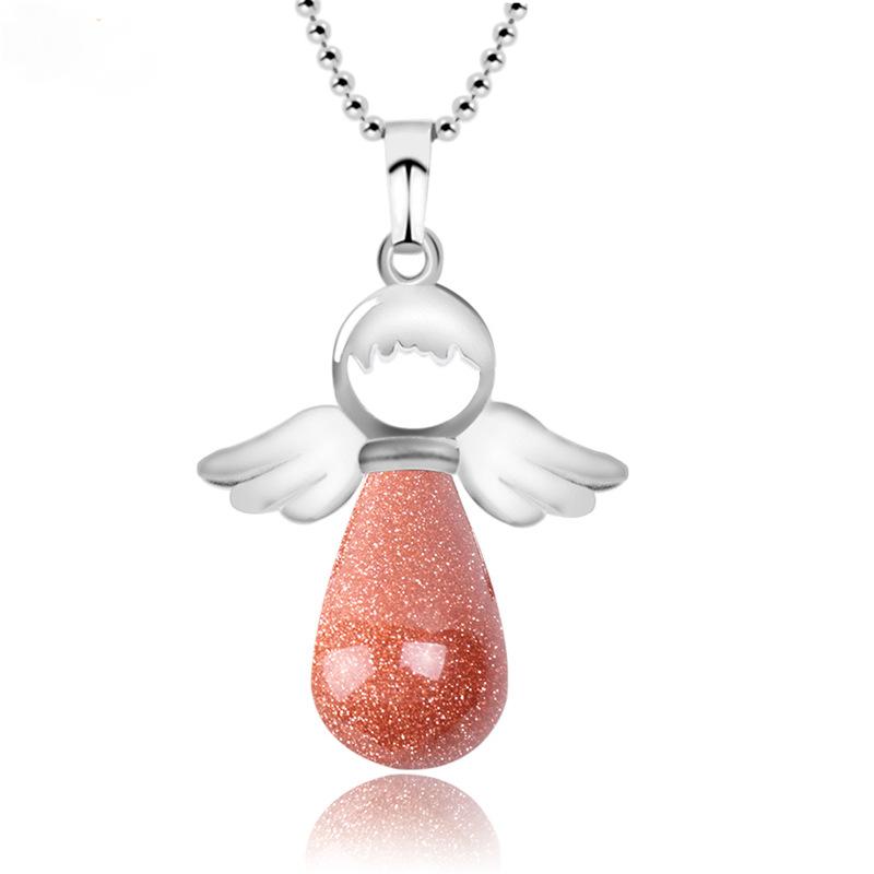 Angel Teardrop Stone Necklace FB1389 🪽