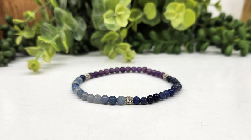 Sodalite, Blue Aventurine and Amethyst / Prayer Bracelet, for Anxiety - Intention Collection FB3394