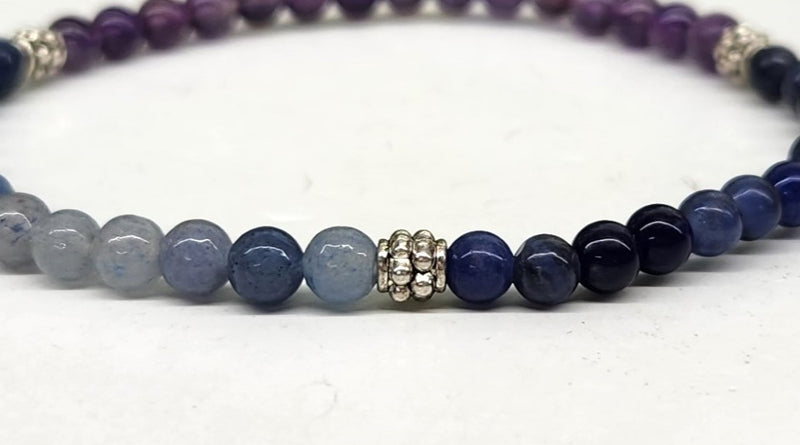 Sodalite, Blue Aventurine and Amethyst / Prayer Bracelet, for Anxiety - Intention Collection FB3394