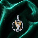 Archangel Raphael Sterling Silver & Gold Plated Pendant 💠 FB2738