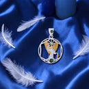 Archangel Raphael Sterling Silver & Gold Plated Pendant 💠 FB2738