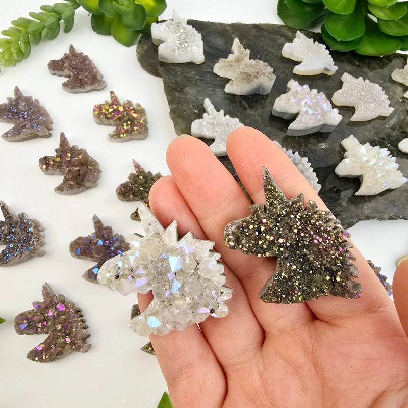 Angel Aura or Titanium Aura Drusy Uniorn Cabochon FB2901 💖🌼💖