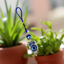 Evil Eye Protection Glass Owl, Totem Spirit Stone Tassel, Hanger FB2890 🦉