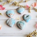 Blue Aragonite Carved Hearts FB2540 💦