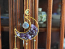 Celestial Moon and Stars Sun Catcher, Rose Quartz or Amethyst FB2265 ✨