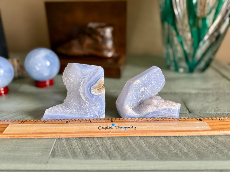Blue Lace Agate Druzy Free Form Pieces FB1956 💙