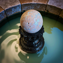 Cotton Candy Agate Sphere with Wood Stand FB2507 🌸