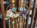 Celestial Moon and Stars Sun Catcher, Rose Quartz or Amethyst FB2265 ✨