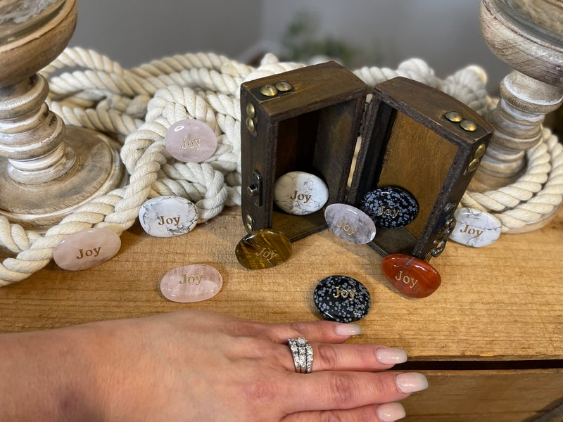 JOY Wordstone Totem / Spirit Stone Engraved on Assorted Gemstones