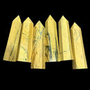 Yellow Bamboo Jasper Standing Generator Polished Point (Tower) FB1897 👒
