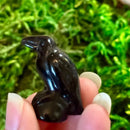 Black Obsidian Curvy Carved Raven Figurine Totem / Spirit Animal FB2880 🐦‍⬛🐦‍⬛