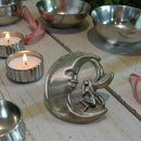 Black Sheen Obsidian Moon and Fairy Figurine Carving FB2603 🪽🌟🪽