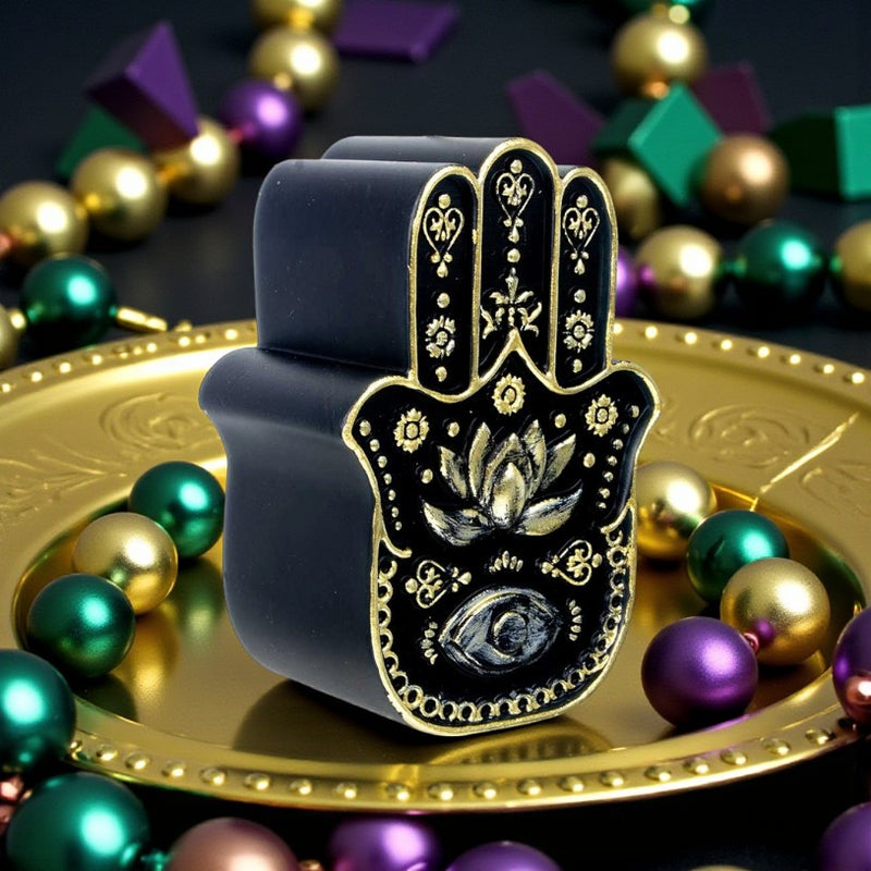 Black & Gold Hamsa Hand Intention Candle FB2725 🧿