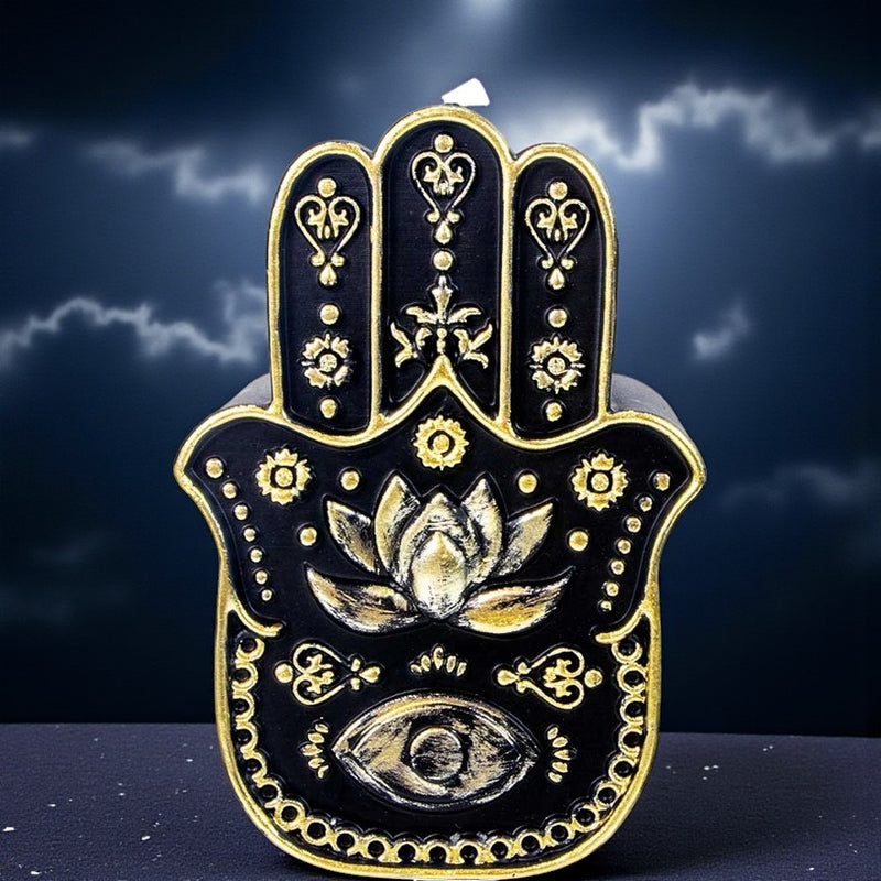 Black & Gold Hamsa Hand Intention Candle FB2725 🧿