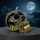 Black & Gold Skull Intention Candle FB1245 🐦‍⬛