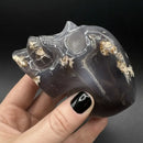 Blue Flower Agate Skull FB3278 💀
