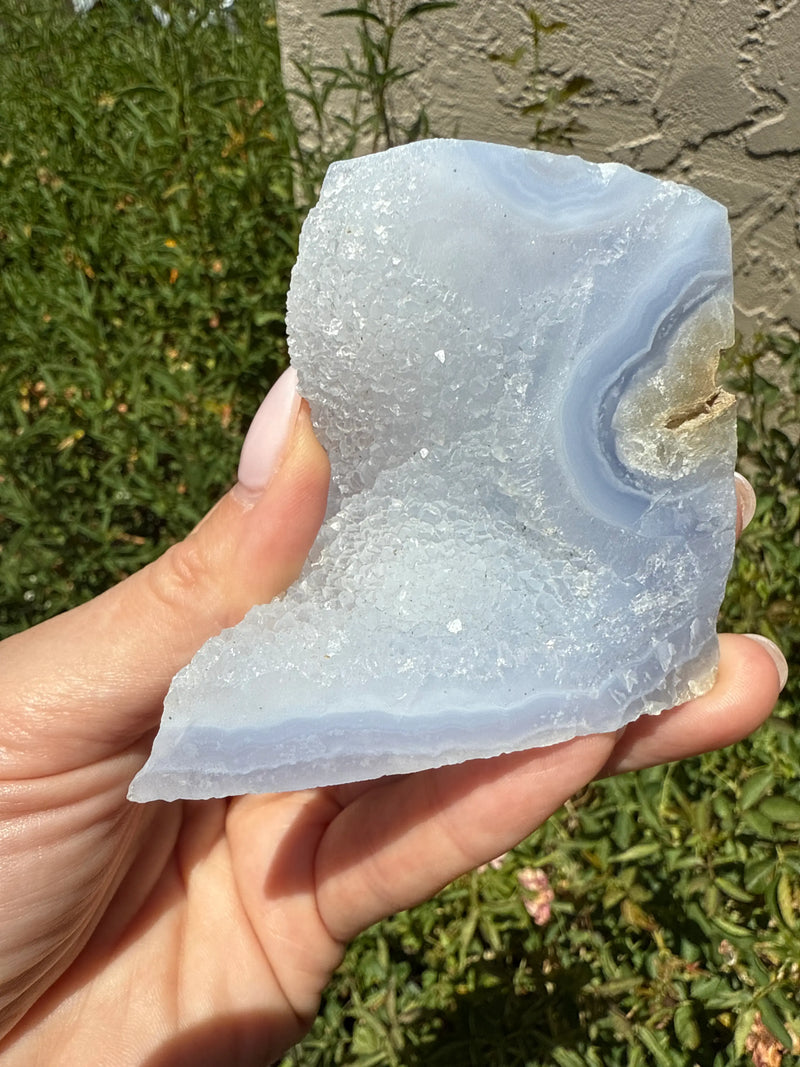 Blue Lace Agate Druzy Free Form Pieces FB1956 💙
