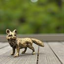 Brass Alert Standing Fox Figurine - Animal Totem / Spirit Animal FB2572 🧡