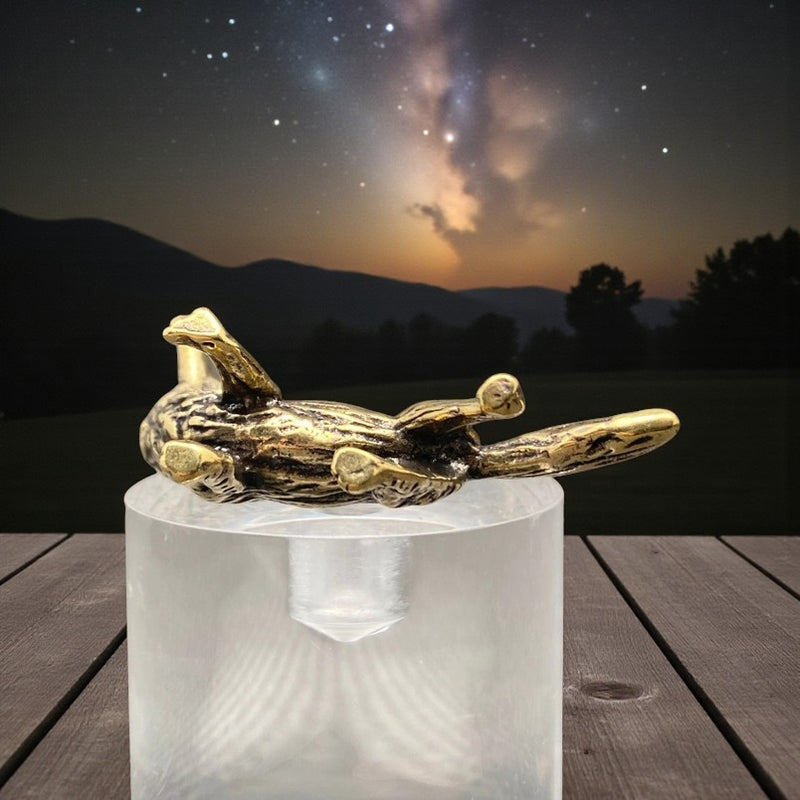 Brass Alert Standing Fox Figurine - Animal Totem / Spirit Animal FB2572 🧡