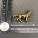 Brass Alert Standing Fox Figurine - Animal Totem / Spirit Animal FB2572 🧡