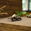 Brass Bull with Ancient Markings Figurine, Totem / Spirit Animal FB2207 🍃