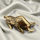 Brass Bull with Ancient Markings Figurine, Totem / Spirit Animal FB2207 🍃