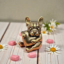 Brass Bulldog Holding Heart Spirit / Totem Animal Figurines FB1684 🦌🦌