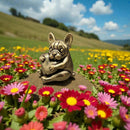 Brass Bulldog Holding Heart Spirit / Totem Animal Figurines FB1684 🦌🦌