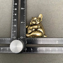 Brass Bulldog Holding Heart Spirit / Totem Animal Figurines FB1684 🦌🦌
