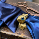 Brass Cartoon-y Deer with Blue Eyes Spirit / Totem Animal Figurine 🦌 FB1470