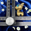 Brass Cartoon-y Deer with Blue Eyes Spirit / Totem Animal Figurine 🦌 FB1470