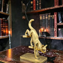 Brass Cat Descending Stairs Totem / Spirit Animal Figurine 🧡 FB1927