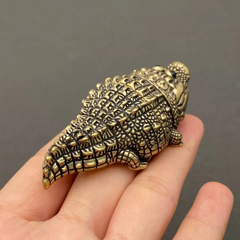 Brass Chunky Crocodile Mini Totem / Spirit Animal Figurine FB9001 🍃