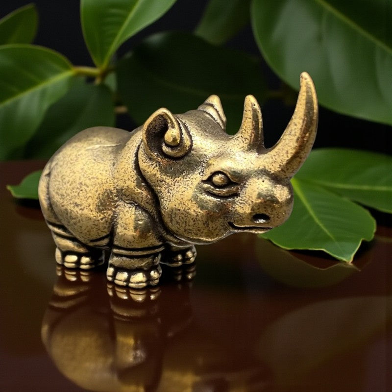 Brass Chunky Rhino Totem / Spirit Figurine FB1289 🪭🌟🪭
