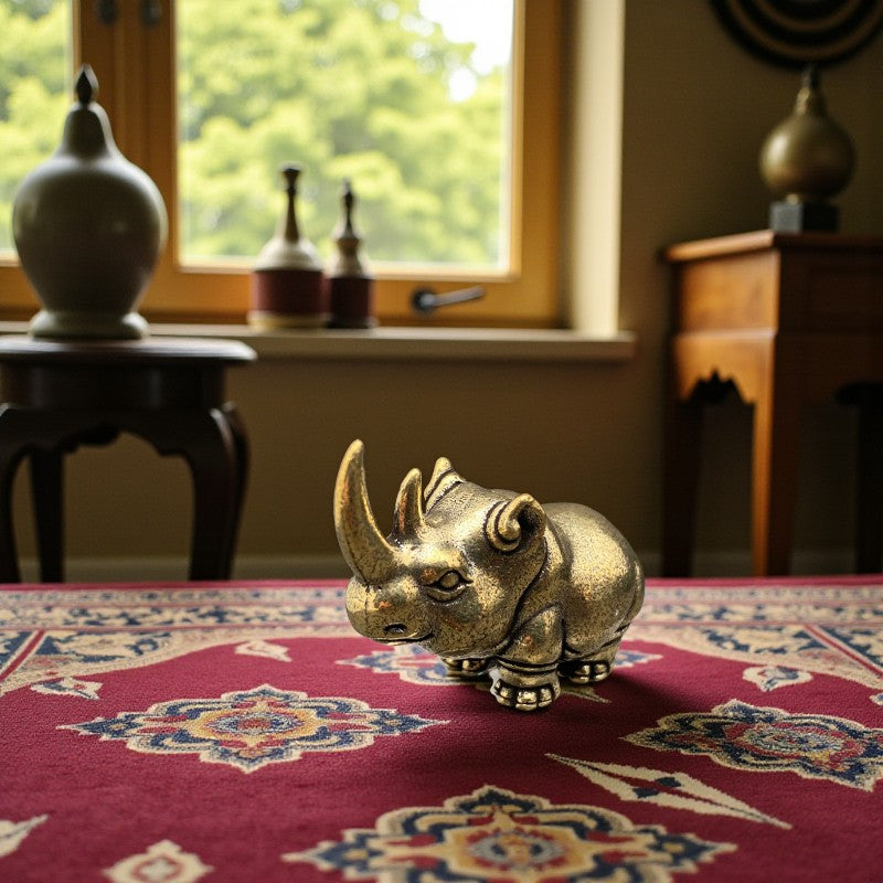 Brass Chunky Rhino Totem / Spirit Figurine FB1289 🪭🌟🪭