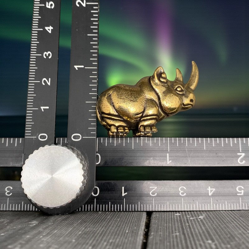 Brass Chunky Rhino Totem / Spirit Figurine FB1289 🪭🌟🪭