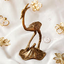 Brass Crane and Lotus Leaf Totem / Spirit Animal Figurine FB1462 🐚