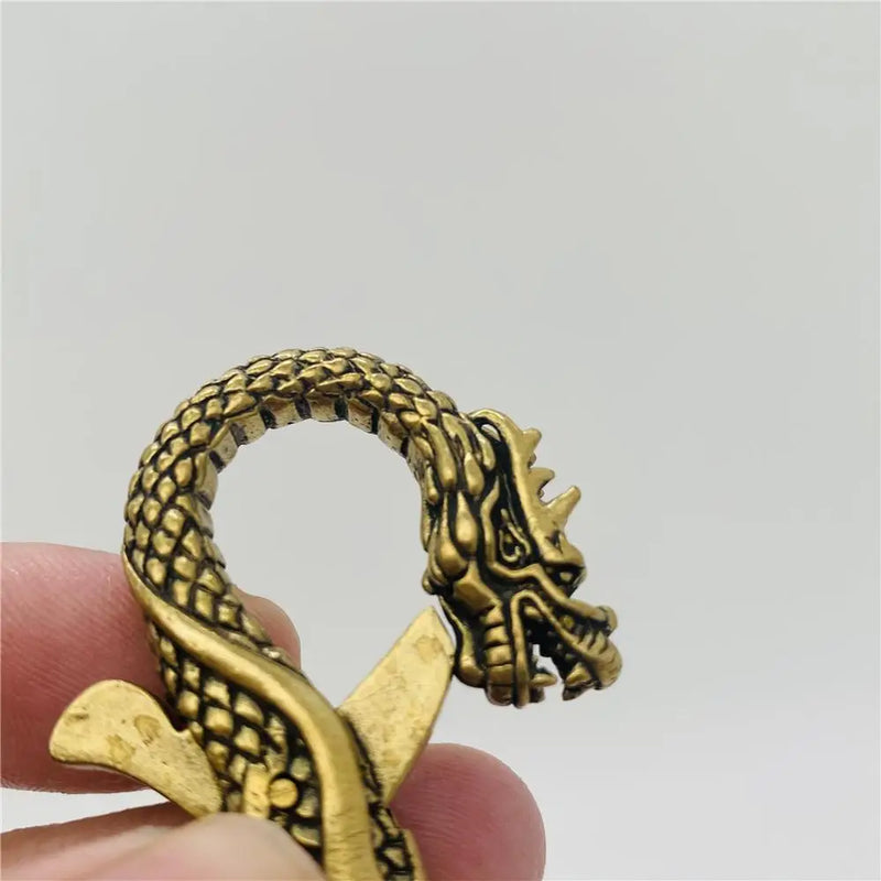 Brass Dragon Totem / Spirit Animal Key Ring FB1756 🐉