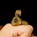 Brass Mythical Dragon Coiled Serpent Figurine ☀️BV003