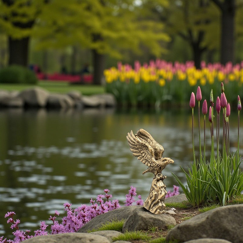 Brass Eagle on Rock Figurine - Animal Totem / Spirit Animal FB2874 🦅