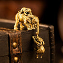 Brass Elephant Family of Three Totem / Spirit Figurines 🐘 BV016