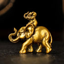 Brass Elephants, Piggy Back Totem / Animal Spirit Figurine ☀️BV007