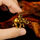 Brass Elephants, Piggy Back Totem / Animal Spirit Figurine ☀️BV007