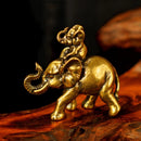 Brass Elephants, Piggy Back Totem / Animal Spirit Figurine ☀️BV007