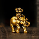 Brass Elephants, Piggy Back Totem / Animal Spirit Figurine ☀️BV007