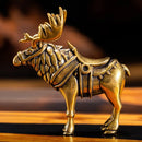 Brass Festive Reindeer Figurine Totem / Spirit Animal 💚 BV020
